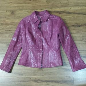 A.M.I. Pink Leather Jacket Womens size small
